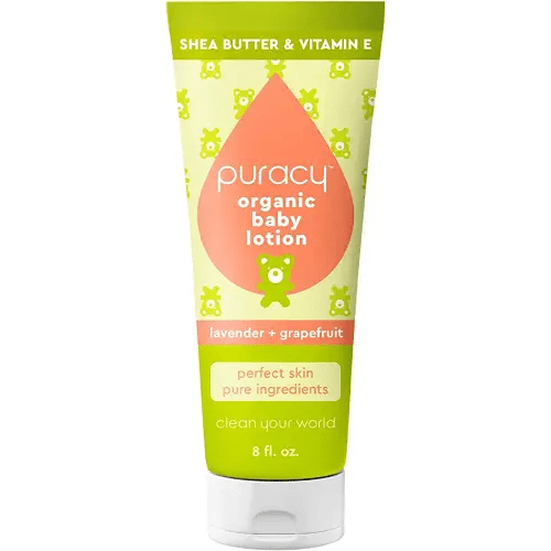 Puracy Organic Baby Lotion, Organic Eczema Moisturizer for Infants and Newborns, Natural Kids Body Lotion for Sensitive Skin, Gentle Calming Lavender & Grapefruit Essential Oils, 8 Ounce