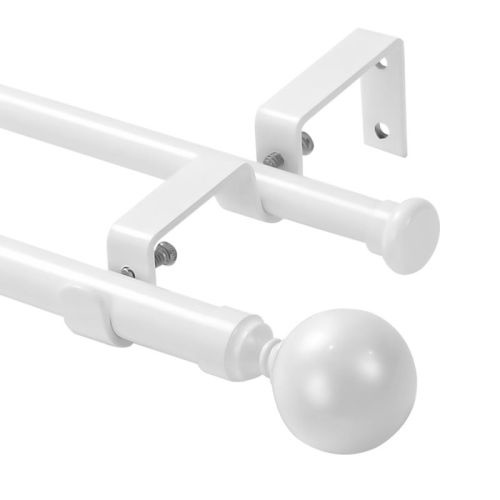 Urbanest Steel Ball Manhattan 1-inch 3-4 inch Double Drapery Curtain Window Rod Set