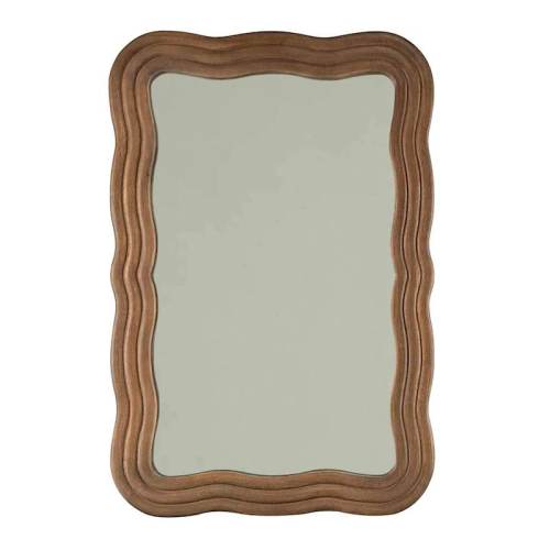 Walnut Wavy Wall Mirror, 24x36