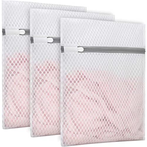 3Pcs Durable Honeycomb Mesh Laundry Bags for Delicates 9 x 12 Inches (3 Small)