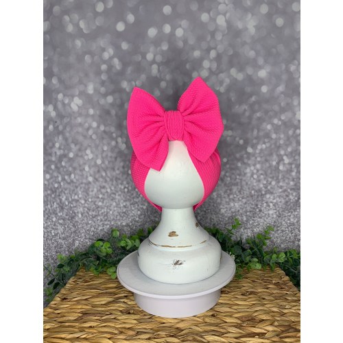 Bubblegum Pink #61 Stretch Headwrap W/ Bow, Simply Inspired By Zoe