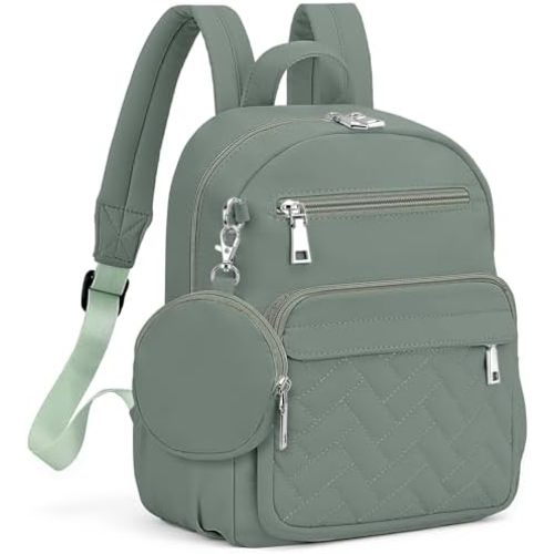 SYTRAH Mini Backpack for Women Small Backpack Purse, Anti Theft Backpack Waterproof Lightweight Puffer Back packs for Travel, Work with Coin Purse Green