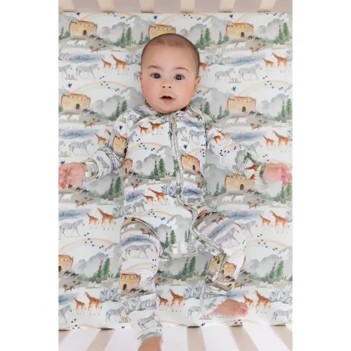 Noah's Ark Tiny Revival Baby Zipper Pajamas Sleepers–Hypoallergenic, Newborn to Toddler, Organic Bamboo Lyocell, Soft–Bible Clothing Ethical Craftsmanship - TikTok Shop