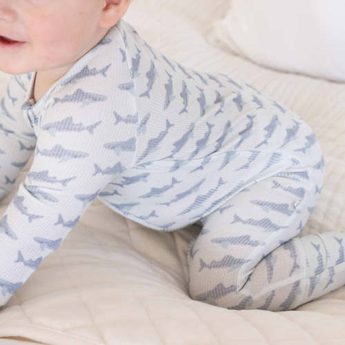 Fins Up Bamboo Waffle Convertible Zip Romper