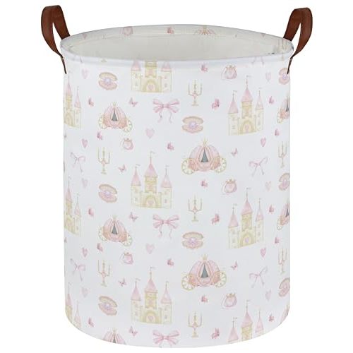Kids Laundry Hamper Kids Dirty Clothes Hamper Collapsible Waterproof Toys Storage Bin Boys and Girls Hampers Princess Room Decor Gift Baskets(Cute Princess)