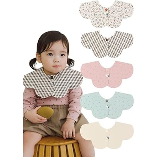Konny Baby Bib 3/5/7-Pack Set, 360 ​​° Rotate, Soft and Absorbent Drooling for Toddler Boys Girls Baby Essentials