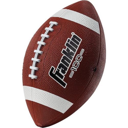Franklin Sports Kids Junior Grip-Rite Youth Junior Size Rubber Footballs - Peewee Kids Durable Outdoor Footballs - Single & Bulk Packs Available