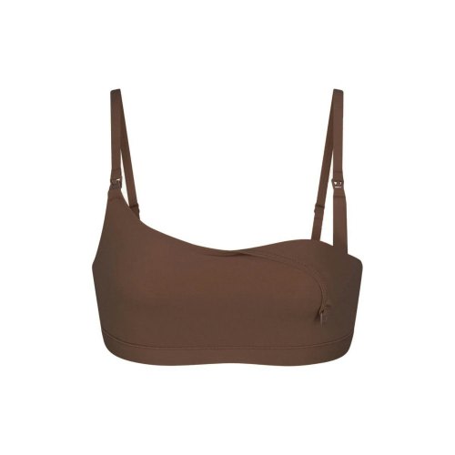 COTTON JERSEY MATERNITY NURSING SCOOP BRALETTE | MARBLE