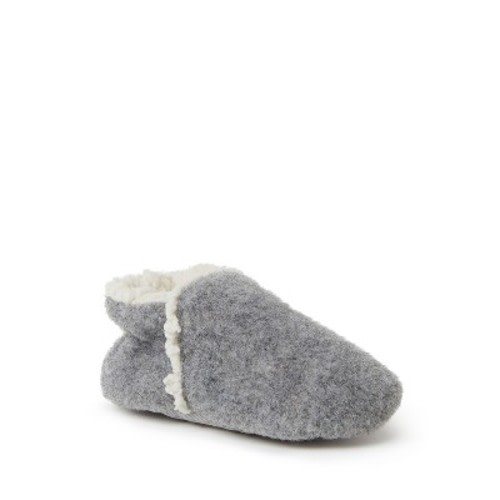 Dearfoams Kid's Baby Emerson Felted Closed Back Slipper, Color: Light heather grey, Size: 0-3