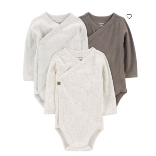 3 pack side snap bodysuits