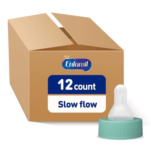Enfamil Slow-Flow Soft Nipple for premature Infants , 12 CT | Slower flow, Latex Free, Ready to Use