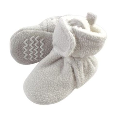 Hudson Baby Baby and Toddler Cozy Fleece and Faux Shearling Booties, Light Gray