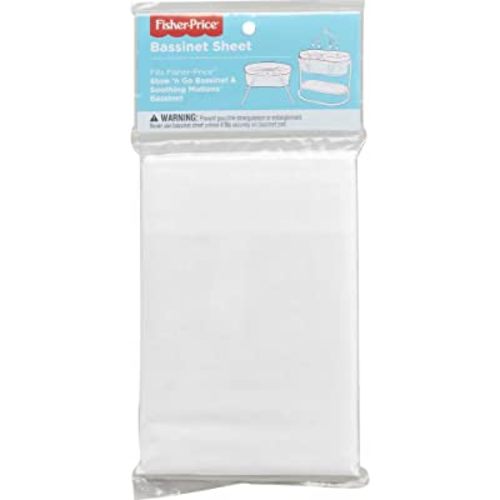 Fisher-Price Baby Bassinet Sheet, Machine-Washable Replacement Sheet for Cradle Mattress 31.63 X 15.75 Inches