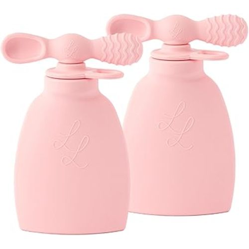 Nontoxic Reusable Baby Food Pouches - Premium Food Grade Silicone - BPA & PFAS Free - Leak-Proof Design - Easy to Clean and Dishwasher Safe (Pink)