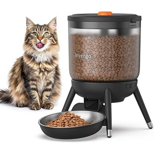 Automatic Cat Feeder with Timed Food Dispenser, One-Touch Feeding, Dual Power Supply, Anti-Bug Design, Visible 3L Hopper – Automatic Pet Feeder for Cats and Small Dogs