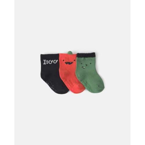 Baby 3-Pack Halloween Booties - Green/Black/Orange | Carter's