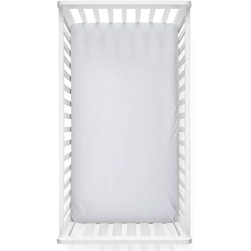 Caden Lane Fitted Crib Sheet, Breathable & Temperature-Regulating Bamboo Viscose Fabric with Elastic Edges, Fits Standard Size Baby Crib & Toddler Mattresses 28"x52", Machine Washable (Lace White)