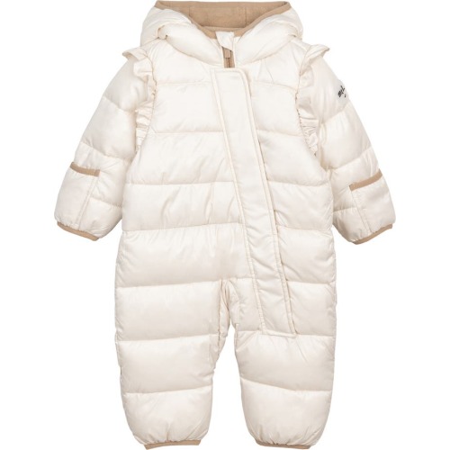Baby Hooded Water Repellent Snowsuit, 6M, Off White
