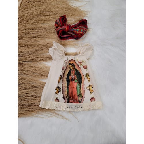 Vestido y diadema de la Virgen de Guadalupe: atuendo mexicano para niñas