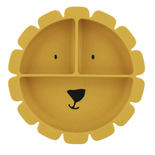 Mr. Lion Compartment Plate with Suction Cup | Yellow