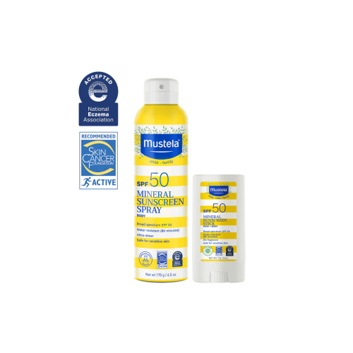 SPF 50 Mineral sunscreen spray and stick