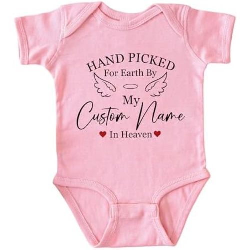 Custom Hand Picked for Earth by My Grandma in Heaven Newborn Bodysuit - Personalized Name Coming Home Outfit