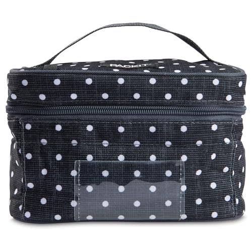 PackIt Freezable Bottle Cooler for Breastmilk and Formula, Polka Dots, Built with EcoFreeze Technology, Collapsible, Reusable, Zip Closure and Top Handle, Fits up to four, 5 oz Bottles