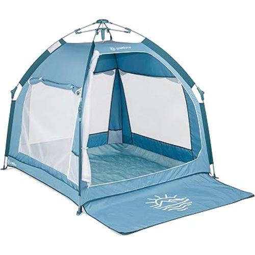 Baby Delight Go with Me Villa Portable Tent and Playard | Kids Tent and Playhouse | Indoor and Outdoor | Blue Wave