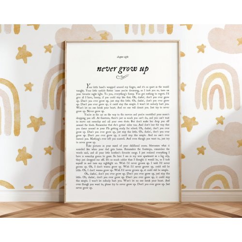 Never Grow up Book Print DIGITAL Speak Now Taylor Poster - Etsy
