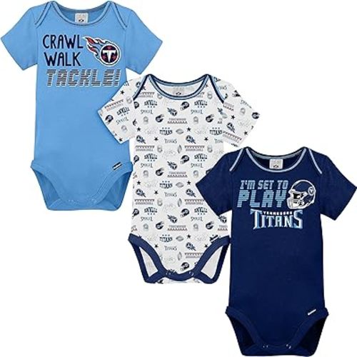 Gerber NFL unisex-baby Nfl Team 3 Pack Short Sleeve Onesie Bodysuit