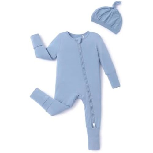 PATPAT Bamboo Viscose Baby Footie Pajamas with hat