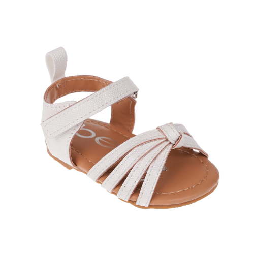 bebe Girl's Infant Flat Shoes with Metallic Shimmer, Glitter and Rhinestone - Flats For Infants, White, 1