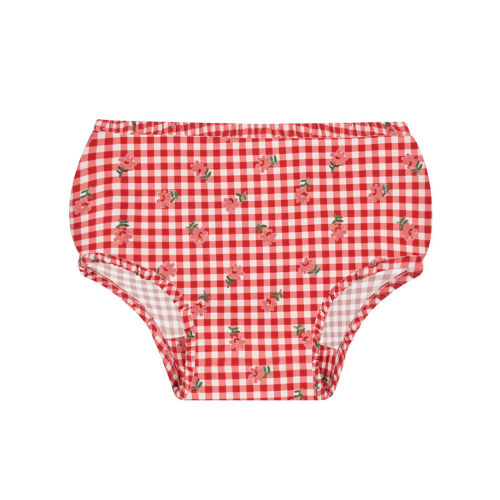 baby cranberry gingham diaper cover - 6-12mo