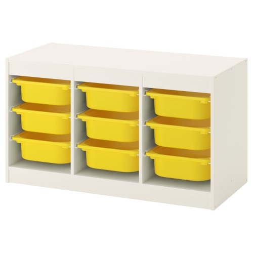 TROFAST Storage combination with boxes - white/yellow 39x17 3/8x22 "