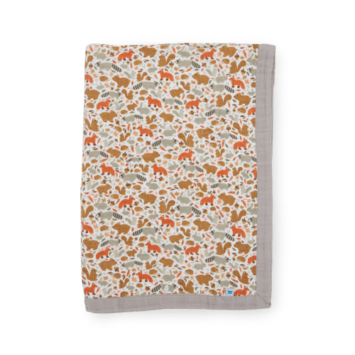 Cotton Muslin Baby Quilt - Fall Friends