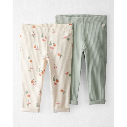 Baby Girl 2-Pack Organic Cotton Rib Leggings - Little Planet | Carter's