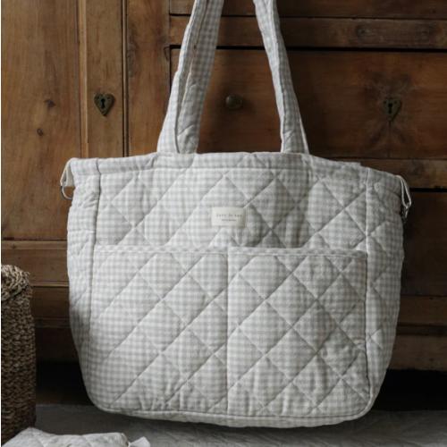 Gingham Beige Diaper Bag