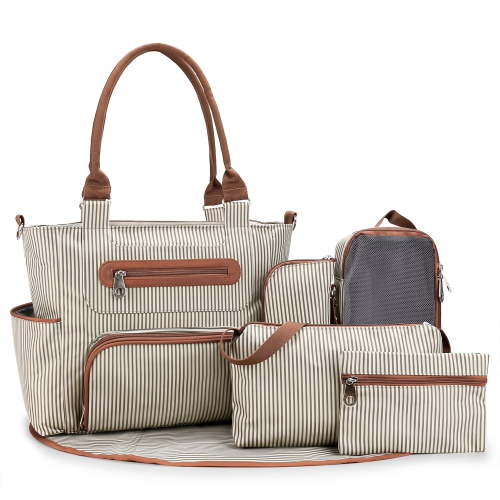 SPEKSEE Versatile Large Capacity Mommy Bag Diaper Tote with Multiple Accessories for Outdoor Use