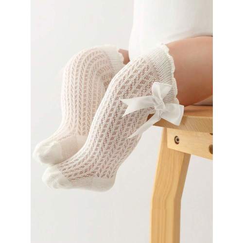 1 Pair Baby Girls Elegant Mesh Cotton Mid-Calf Socks, Summer | SHEIN USA