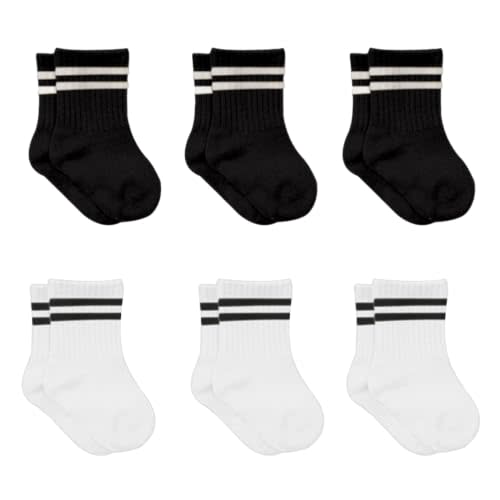 bistyle Baby Grip Ankle Socks 6 Pairs | Newborn Infant Toddlers Sock Organic Cotton | Kids Boys Girls Ankle