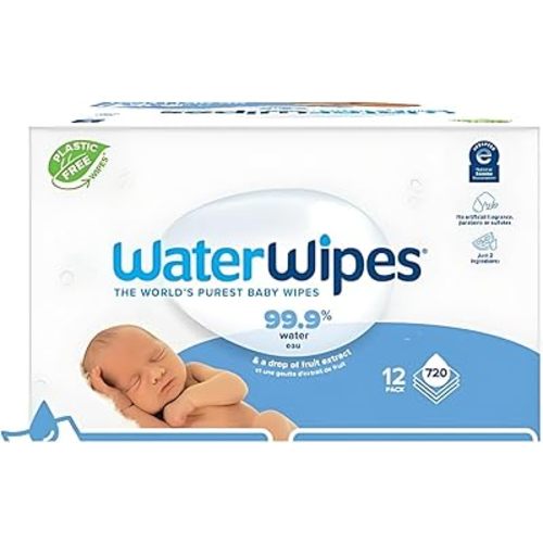 Original 99.9% Water Based Baby Wipes, Unscented, 12 Resealable Packs (720 Wipes), Plant-Based Wipes, Ideal For Premature & Newborn Skin