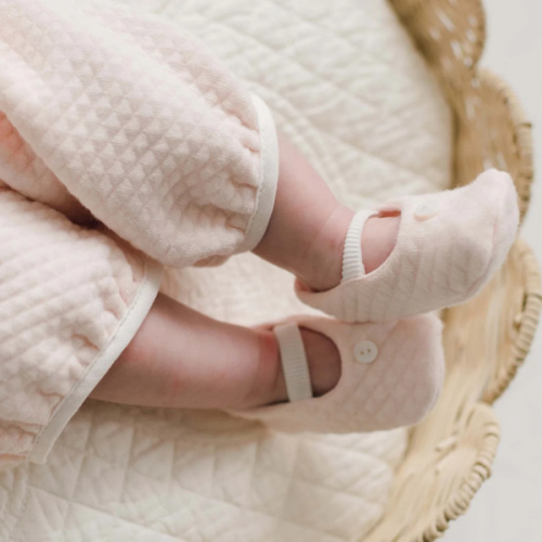 Baby Girl Booties - Emma Quilted Shoes – Baby Beau and Belle
