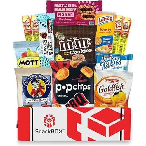 SnackBOX Sweet And Salty Care Package Variety Pack (13 COUNT) | Employee Appreciation, Gift for Kids, Teens, Final Exams, Graduation, Mothers Day, Birthday, Candy, Treats, Cookies, Chips, Travel Snacks