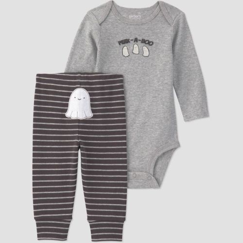 Carter's Just One You® Baby Halloween Boys' 2pc Peek-A-Boo Ghost Bodysuit and Pants Set - Gray 9M
