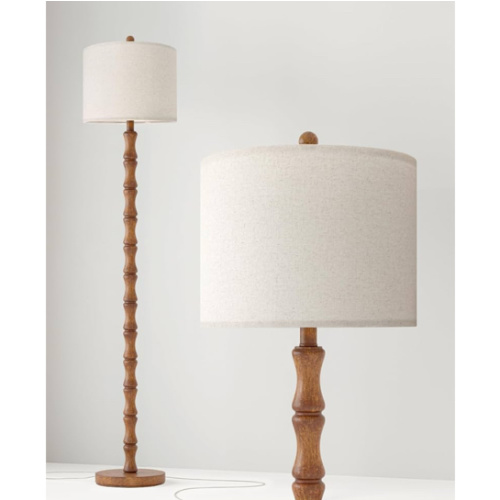 BOBOMOMO 62" Rustic Farmhouse Floor Lamp with Remote & Dimmable 9W Bulb, 3 Color Temperatures Tall Resin Standing Lamp, Retro Floor Lamp for Living Room, Bedroom, Office, Nursery, Reading Nock