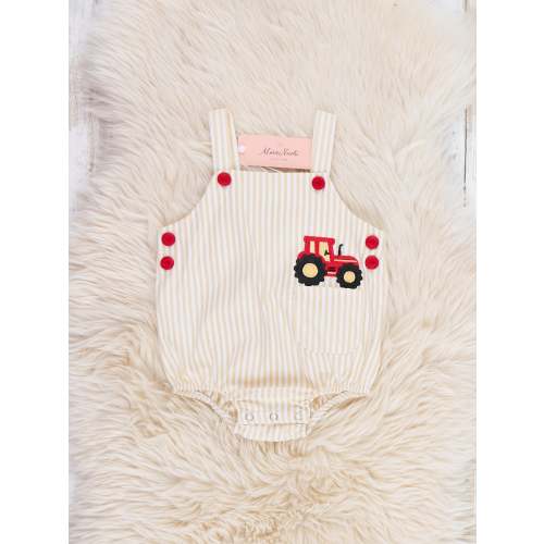 Embroidered Tractor 100% Cotton Johnny