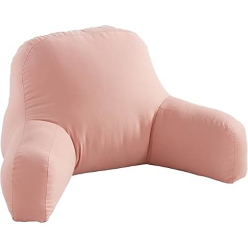 Greendale Home Fashions Cotton Duck Bed Rest Reading Pillow with Arms, Blush