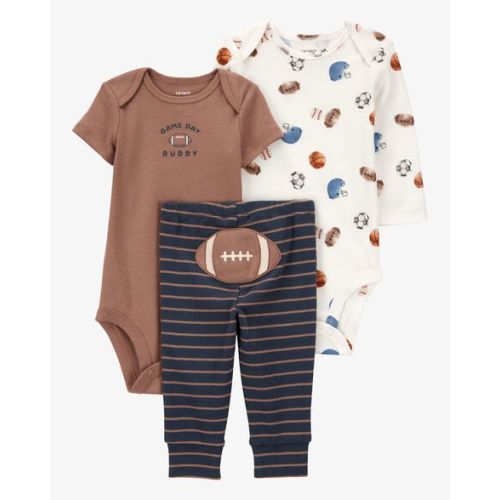 Baby Boy 3-Piece Football Bodysuits & Pant Set | Carter's