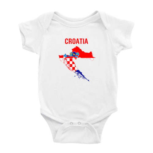 Croatia Map Flag Cute Baby Rompers (White, 3-6 Months)