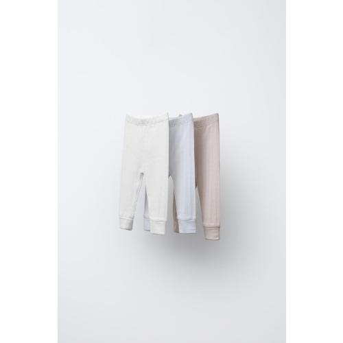 THREE-PACK RIBBED LEGGINGS - Multicolored | ZARA United States